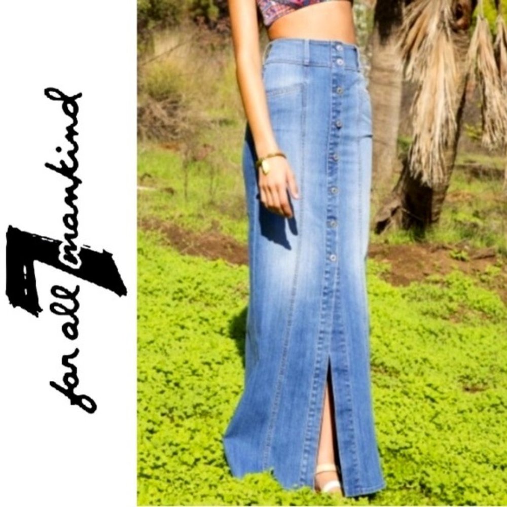 7 For All Mankind Button Front Skirt, Sz 26